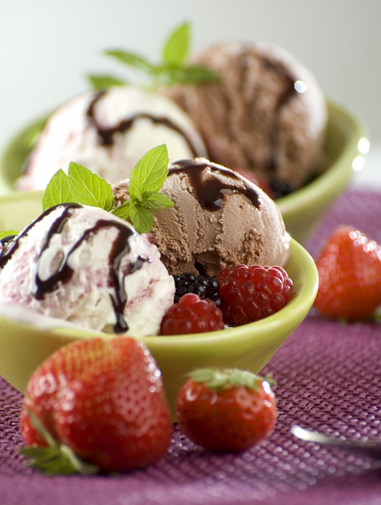 巧克力冰淇淋特写高清摄影图片