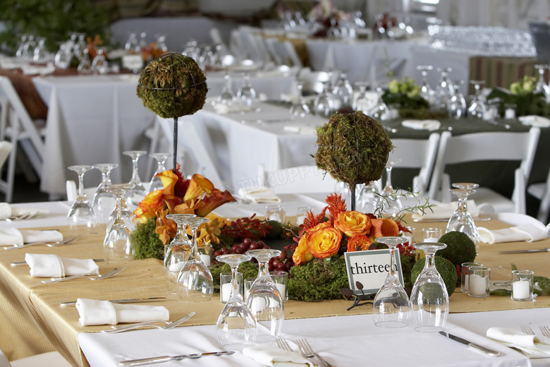 欧美结婚宴席布置高清摄影图片