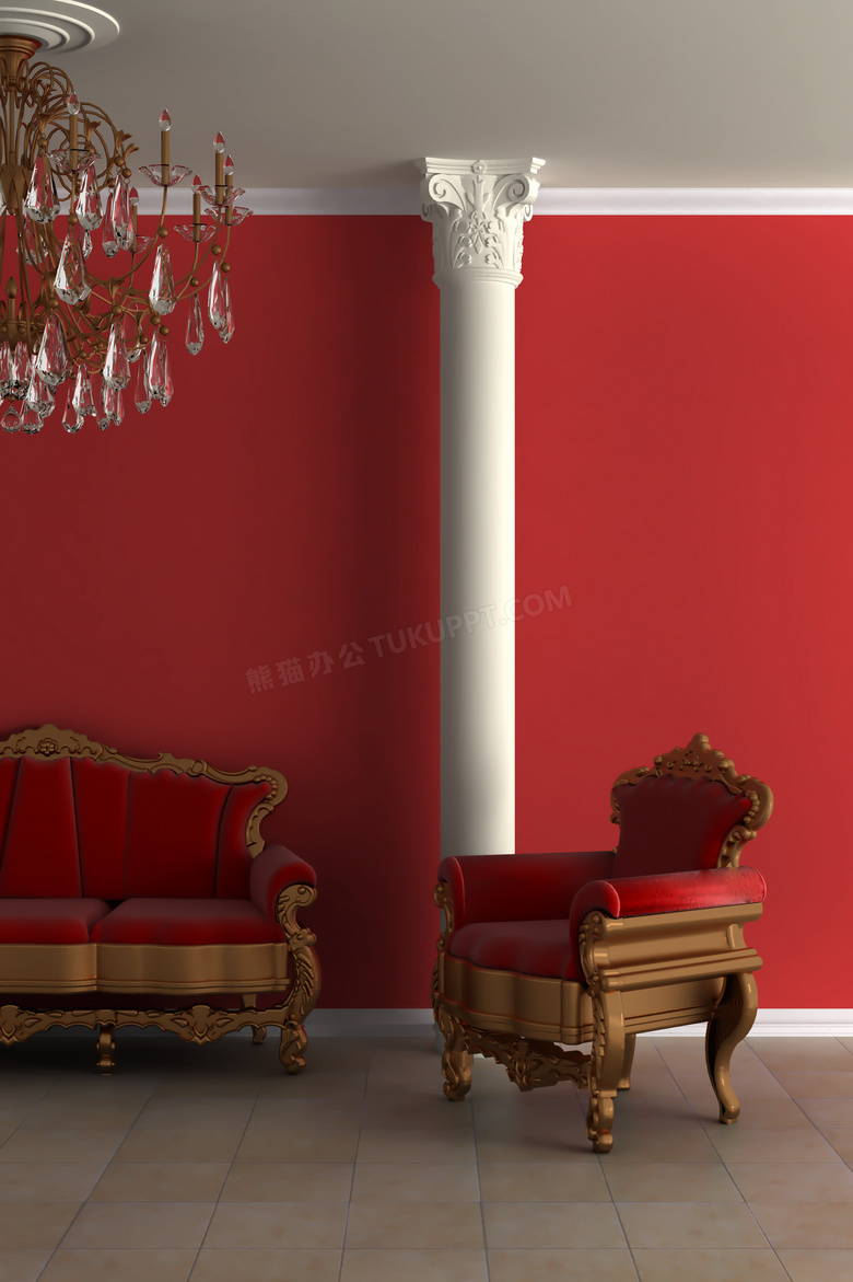 欧式室内沙发吸顶灯装饰高清摄影图片