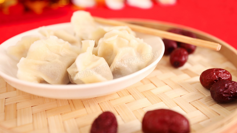 中国传统美食水饺特写