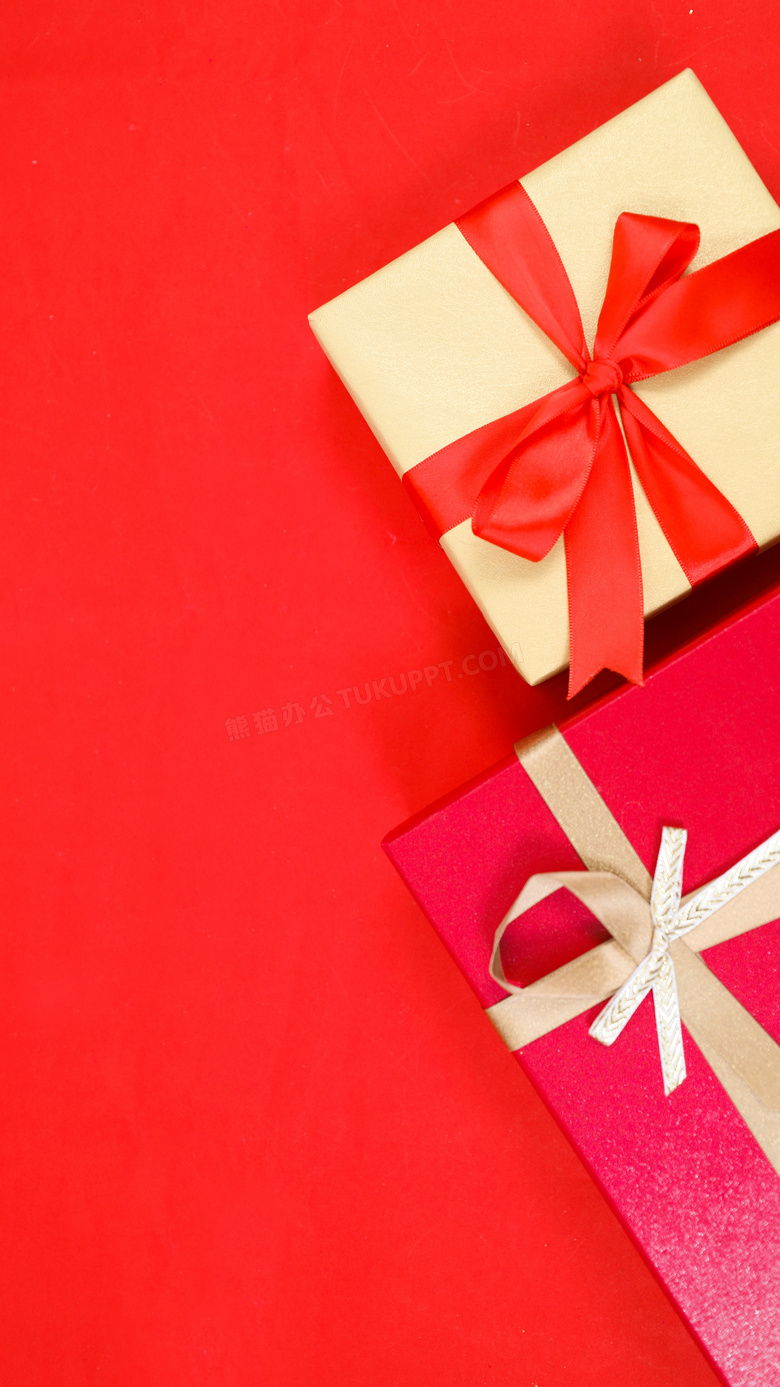 红金色新年礼物盒