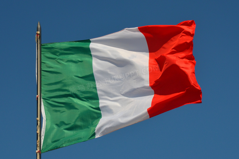 意大利国旗飘扬图片