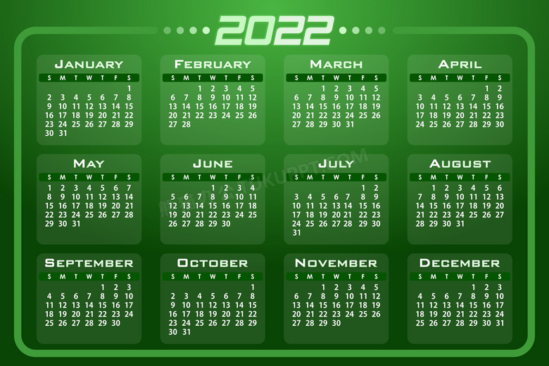 2022年日历图片