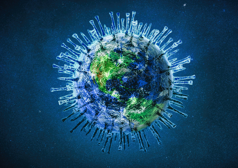 绿色创意地球病毒图片