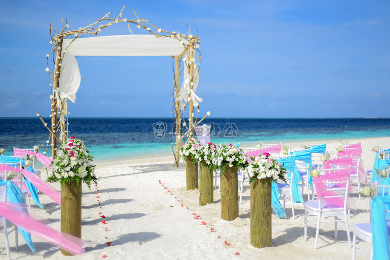 海滩 婚礼 蓝色