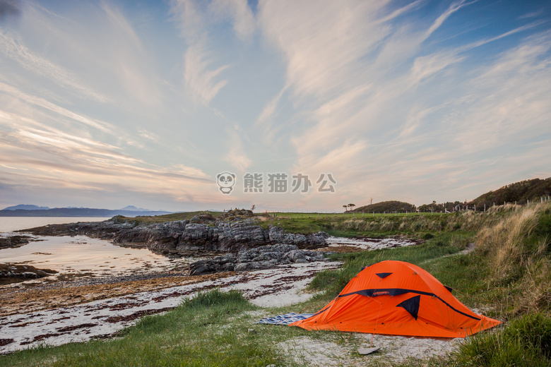 海滩 露营 海岸