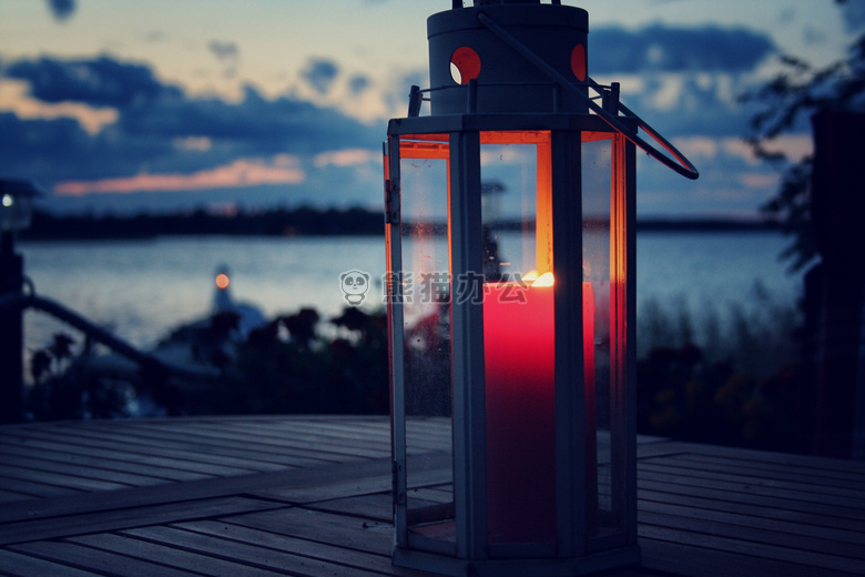 海滩 蜡烛 烛光