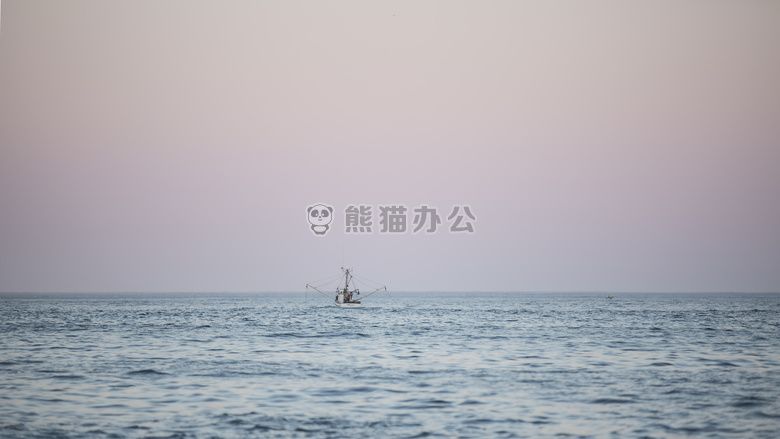 海滩 船 云