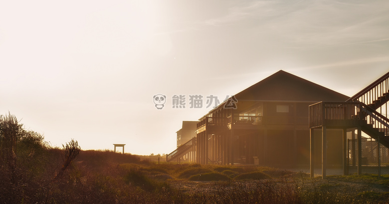 海滨 小屋 光荣的