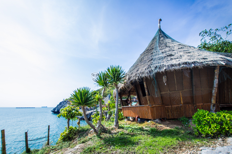 海滩 小屋 岛