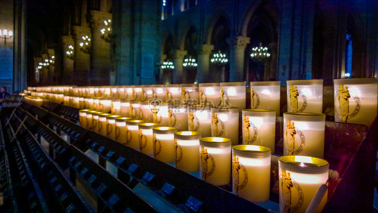 蜡烛 教堂 巴黎