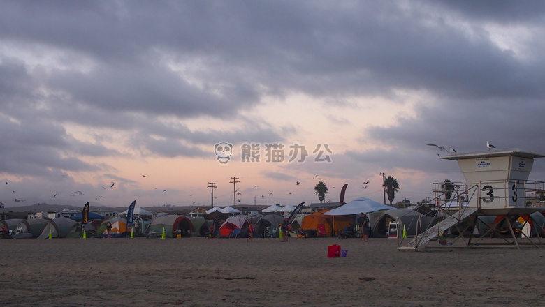 海滩 露营 营地