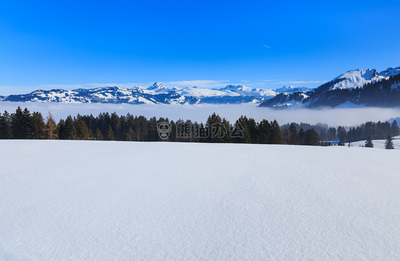 阿尔卑斯山脉 寒冷的 日光