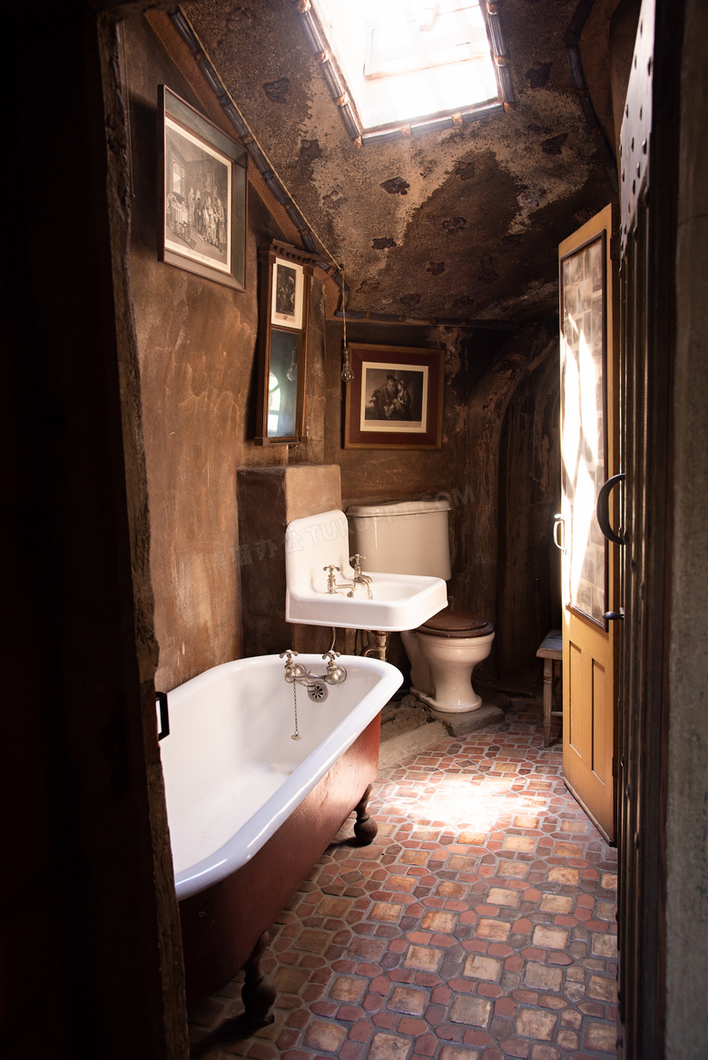 古董 浴室 浴缸 