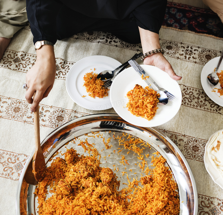 阿拉伯 地毯 烹饪 