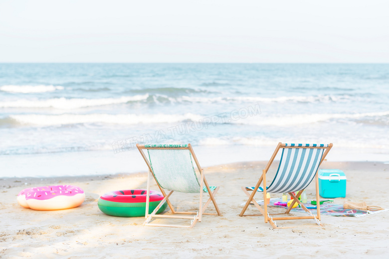海滩 椅子 海岸 
