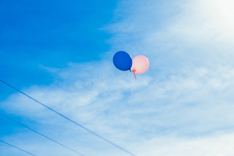 气球 蓝色 天空 