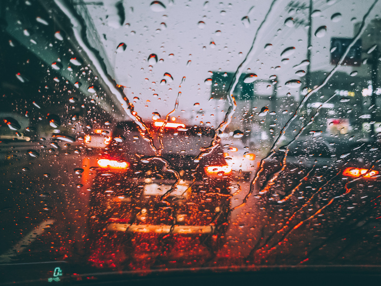 汽车 玻璃 雨 