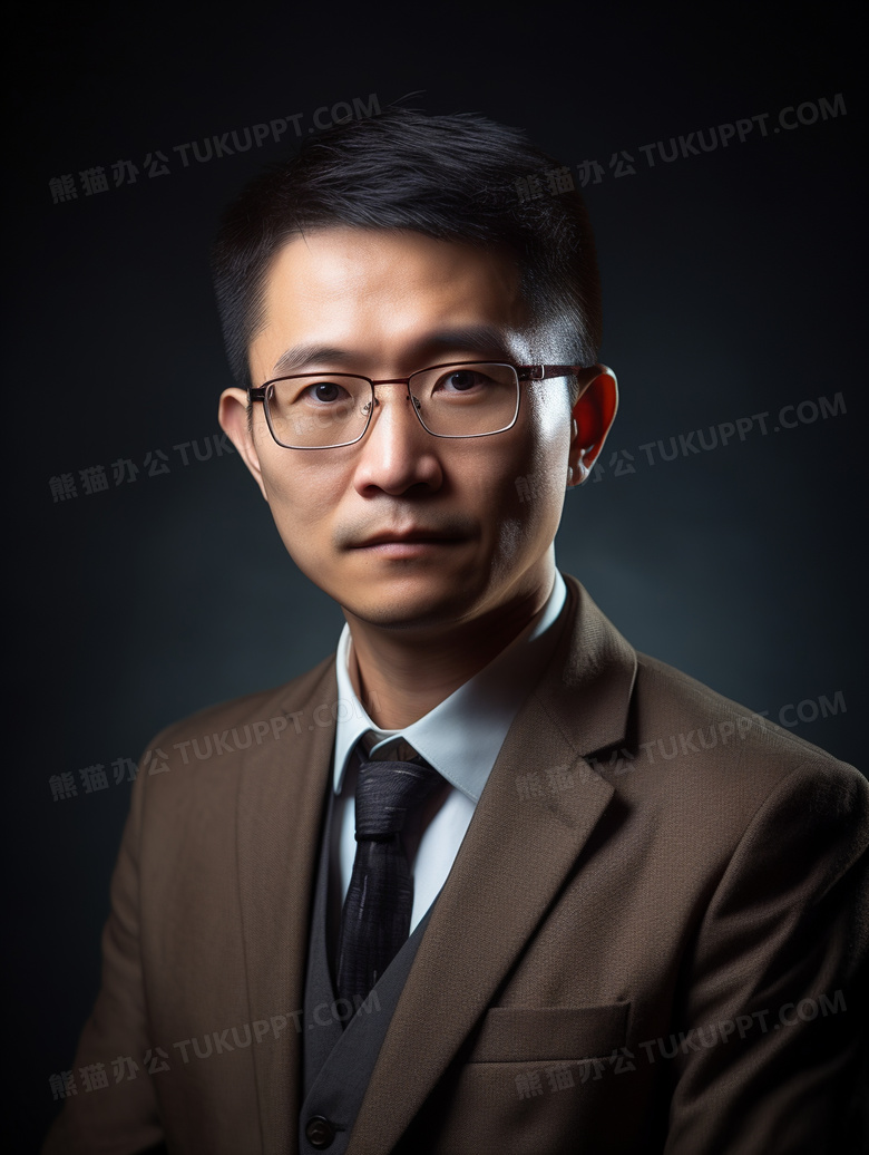 戴眼镜的中国男性职业形象照片