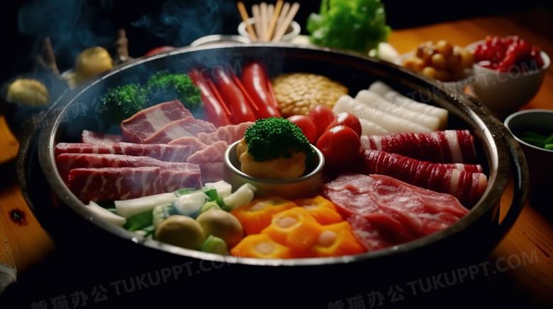 韩式火锅刷肉美食摄影