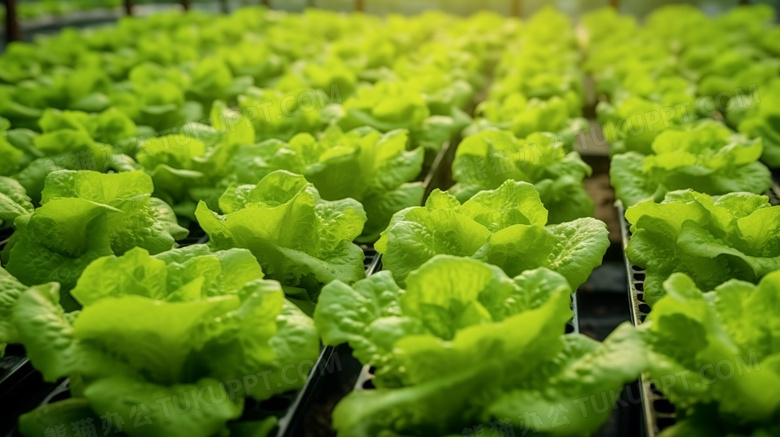 现代温室栽培的新鲜蔬菜