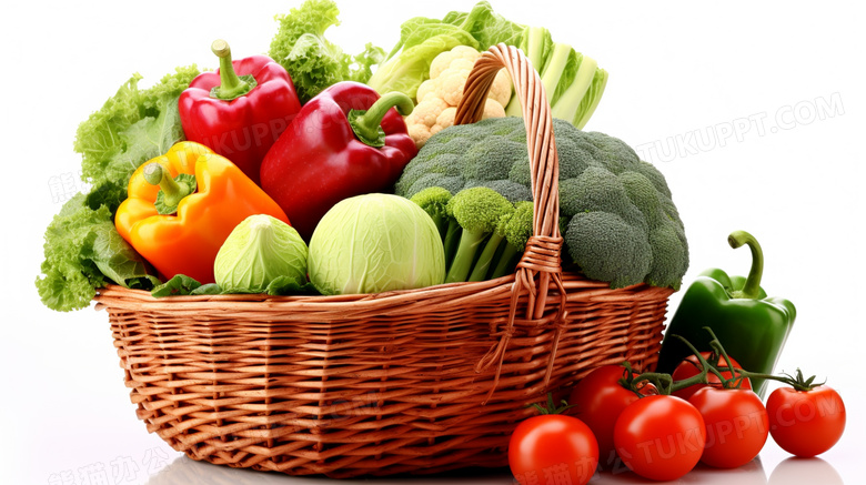 高清新鲜蔬菜水果篮子图片