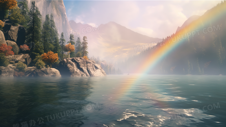 大自然唯美彩虹摄影图