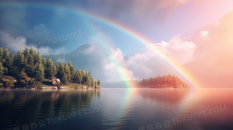 大自然唯美彩虹摄影图