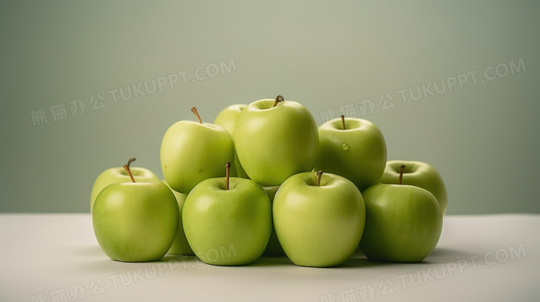 新鲜青苹果水果摄影