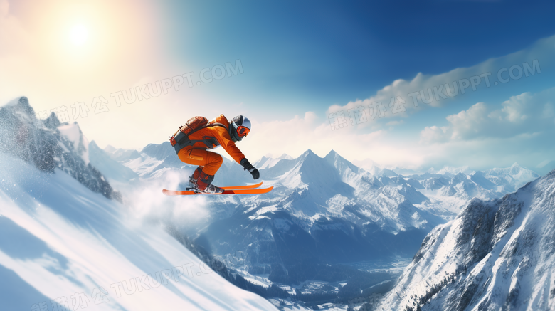 极限运动雪山风景摄影