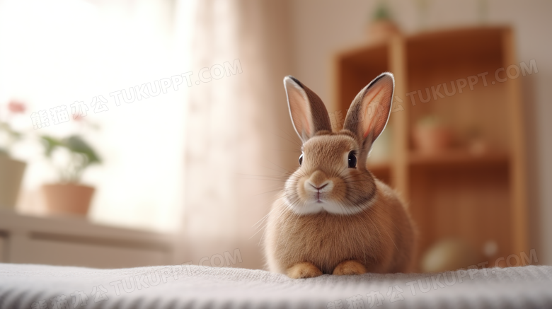 棕色萌宠兔子摄影