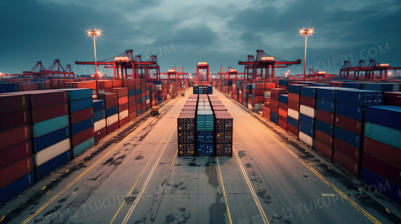 集装箱货运码头摄影图