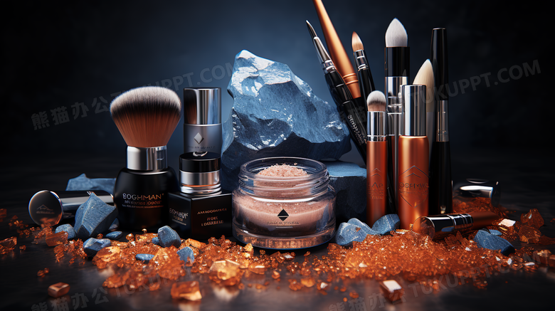 化妆品系列产品彩妆产品模型特写图片