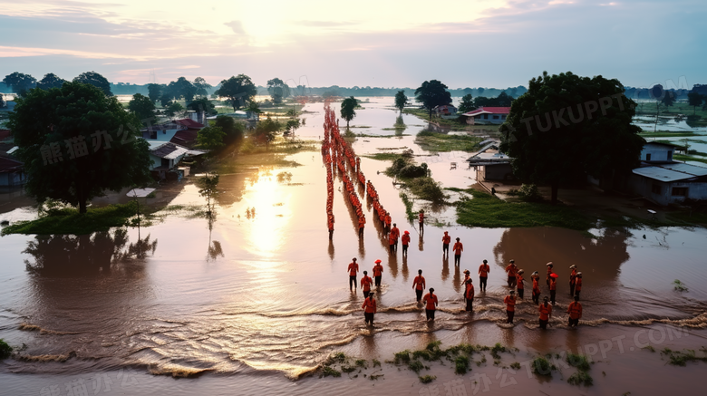 抗洪抢险救灾摄影图