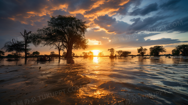 洪涝灾害洪水摄影图
