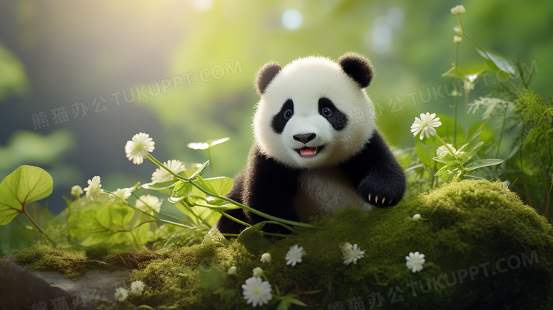 可爱的中国熊猫摄影图