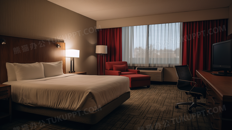 酒店宾馆客房卧室摄影图