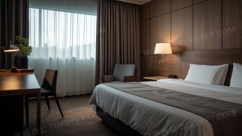 温馨酒店家居设计卧室摄影图
