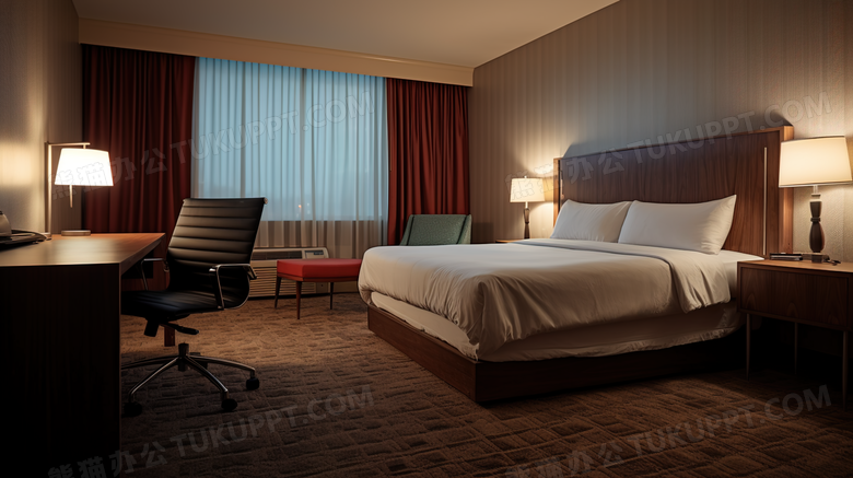温馨酒店家居设计卧室摄影图