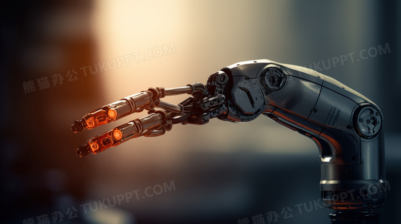 人工智能科技感机械臂摄影图