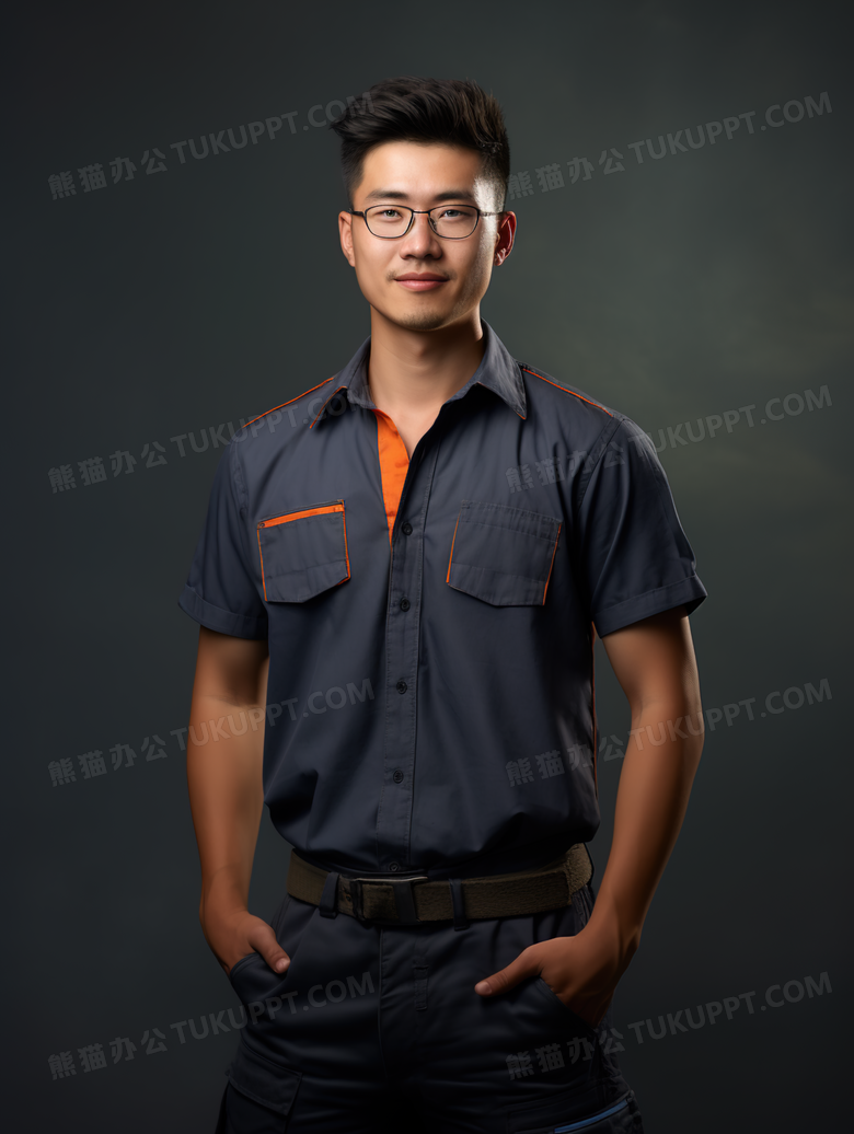 制造业工厂技术人员商务职业摄影图