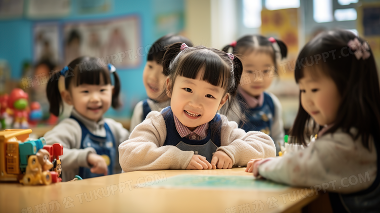 幼儿园幼儿教育场景摄影图