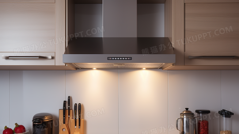 干净整洁的现代厨房灶台摄影图