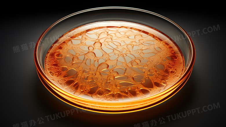 实验室细菌培育皿中的彩色菌种摄影图