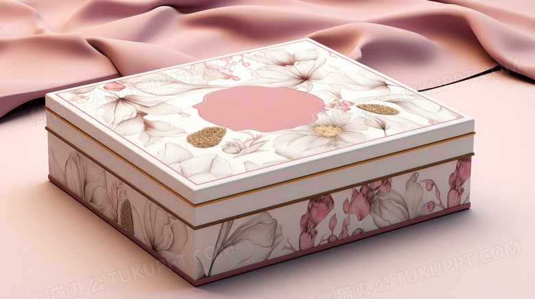 中国风古典花卉图案精美的礼盒产品宣传摄影图