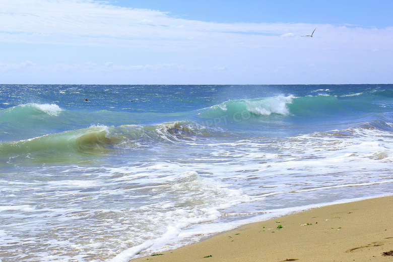 海滩海浪图片