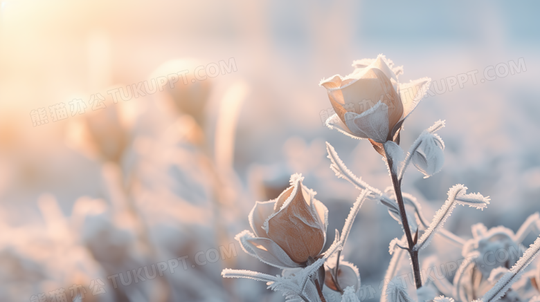 秋季霜降植物花朵摄影图
