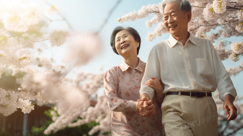 重阳节老年夫妻一起旅行摄影图