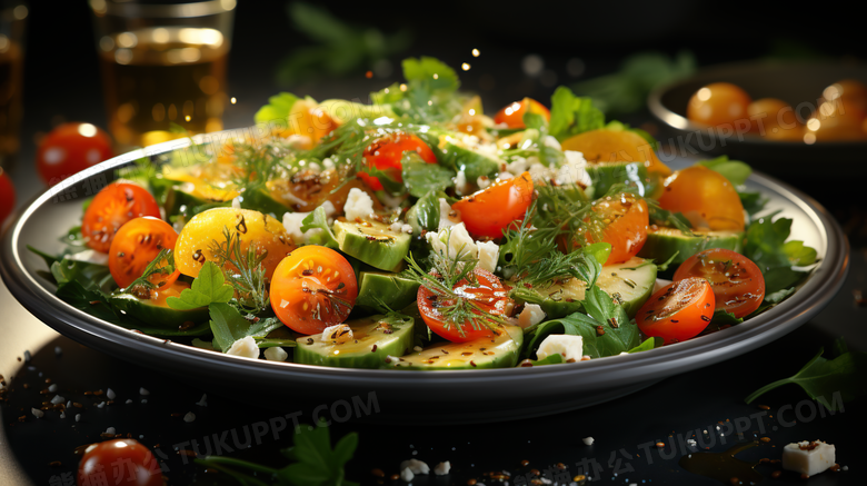 蔬菜沙拉减脂轻食健康饮食素食摄影图想