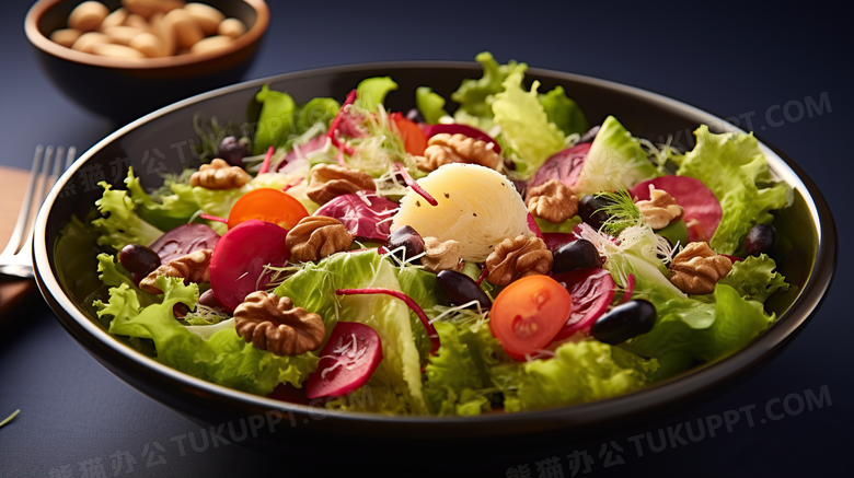 蔬菜沙拉减脂轻食健康饮食素食摄影图